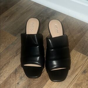 Alfani Women's Black Leather Mules